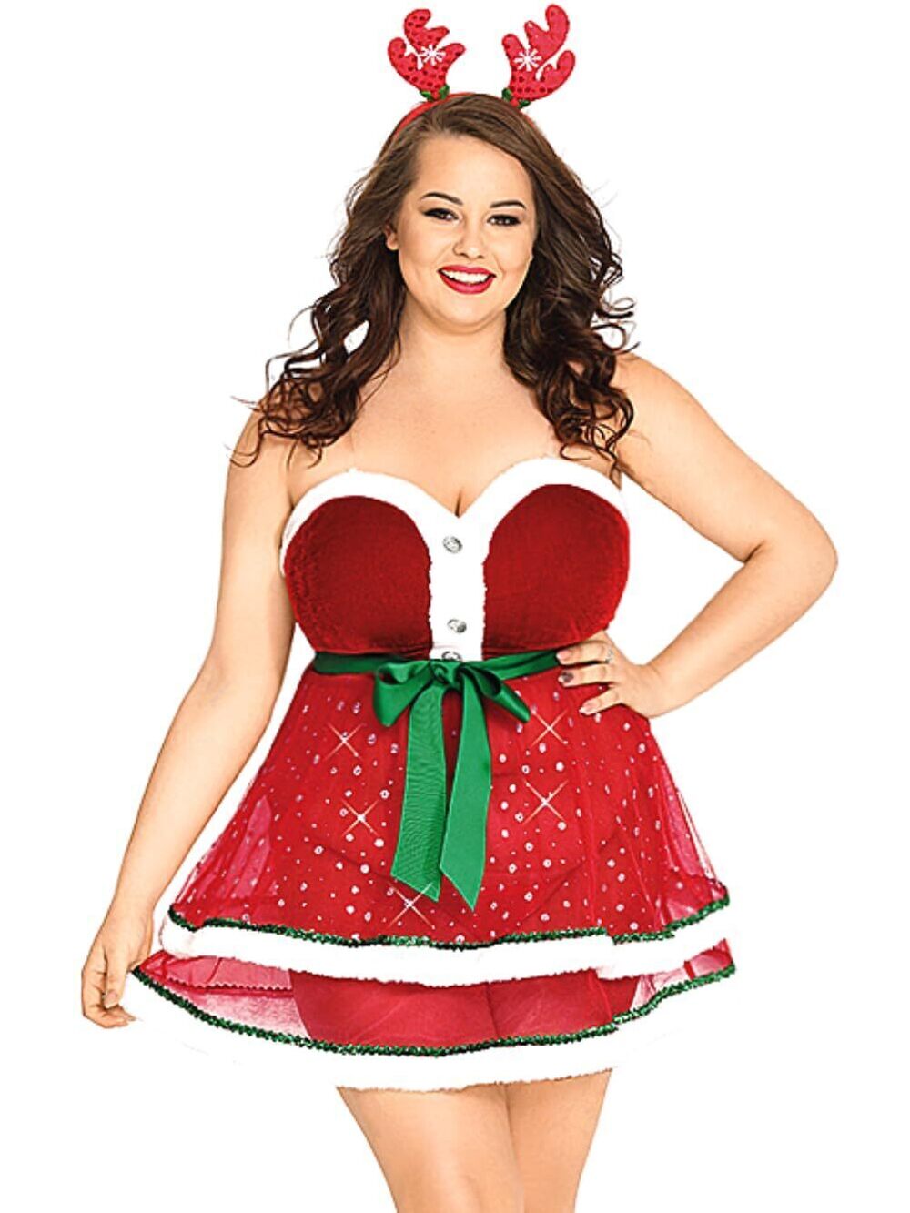 2255 Christmas Day Santa Mrs Claus Dress Costumes Sets Velvet Sexy Mesh